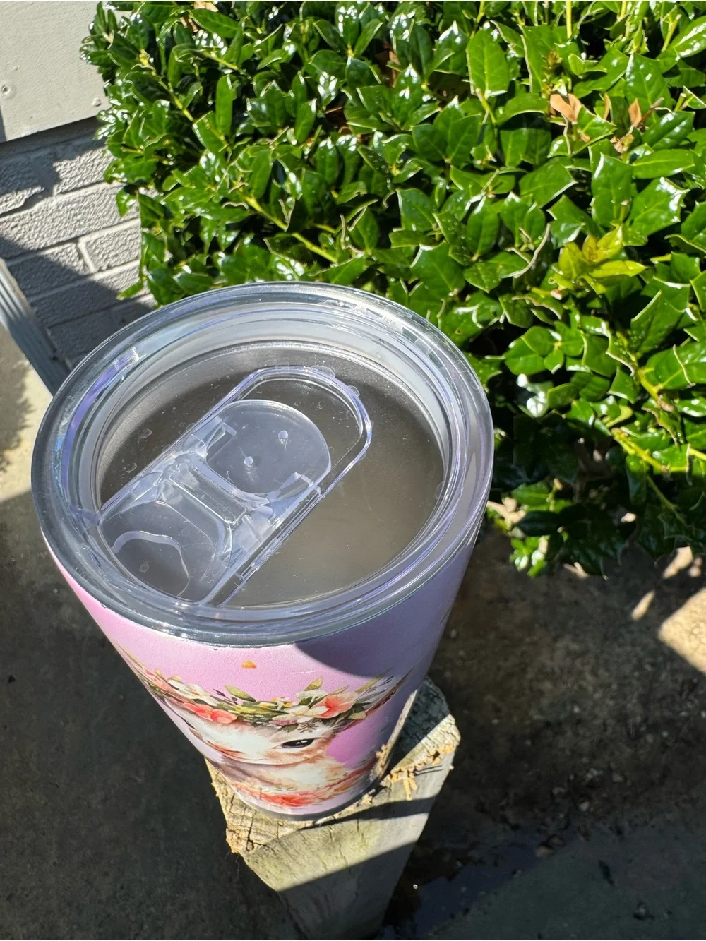 Just A Girl Who Loves Goats Pink Floral Travel Tumbler